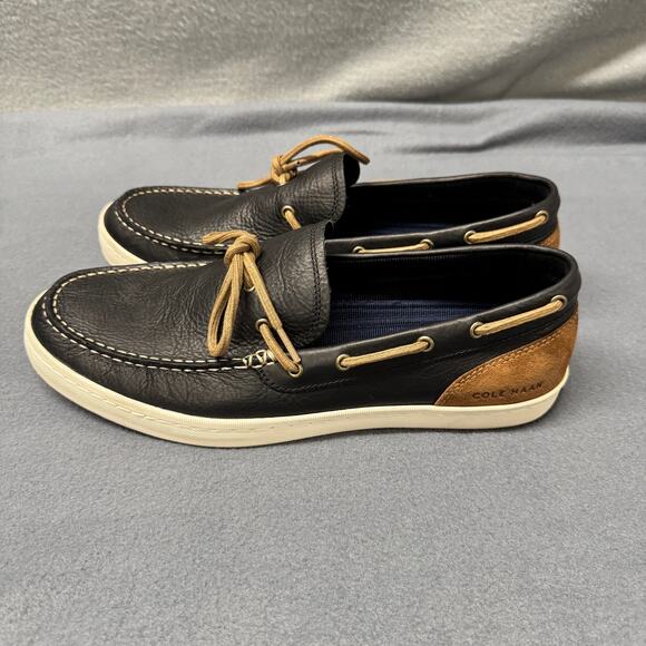 Cole Haan Loafers Mens 12 Leather Deck Camp Moc Grand O/S Slip On Shoes Coastal - Picture 4 of 15